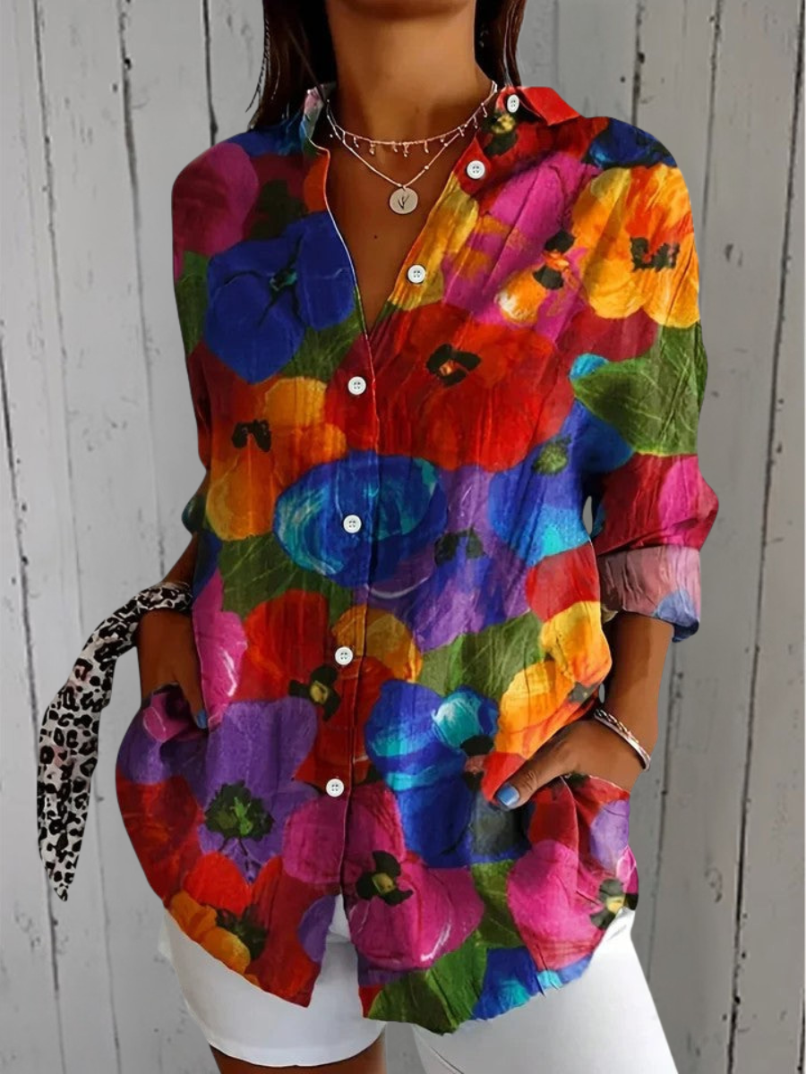 Amparo | Blusa con Estampado Artístico