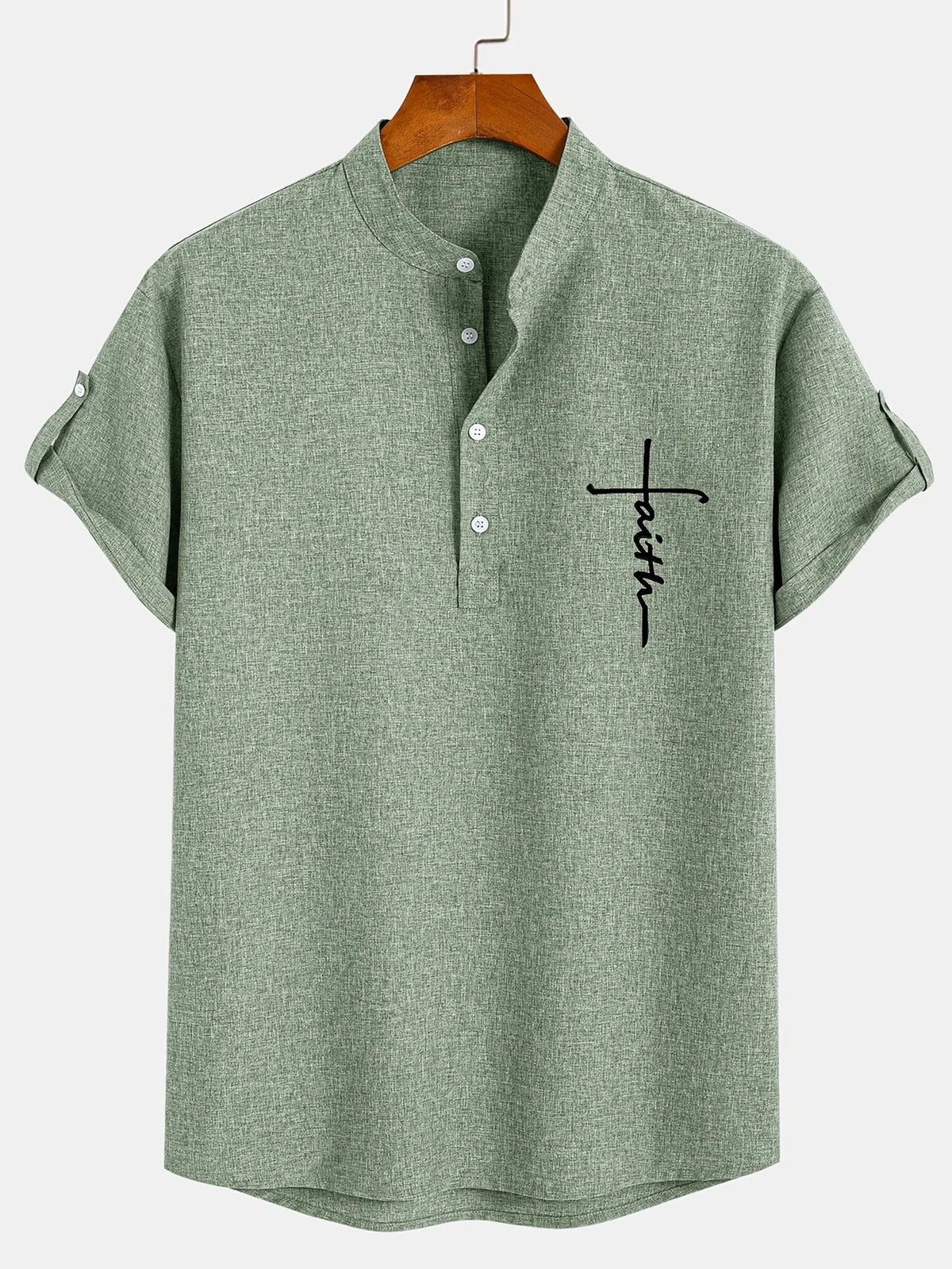 Jesús | Camisa Elegante Cuello Mao