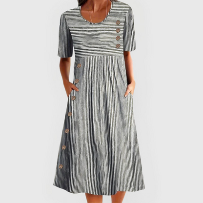 Silvia | Vestido midi a rayas