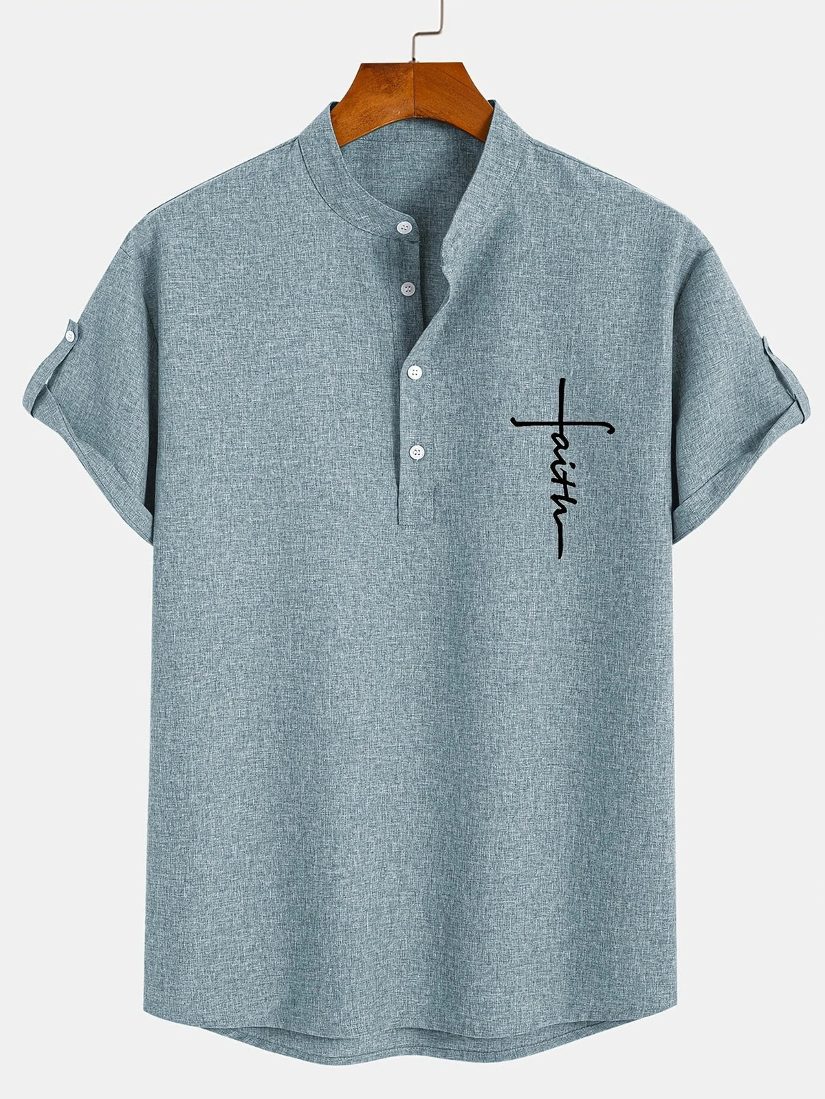 Jesús | Camisa Elegante Cuello Mao